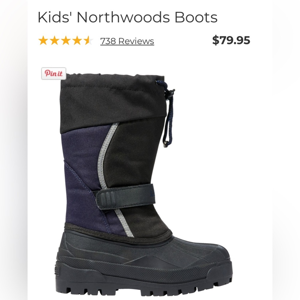 L.L. Bean Northwoods Kids Black and Navy Blue Snow Boots (Size 10 toddler)